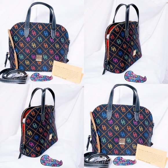 Dooney & Bourke Handbags - Dooney & Bourke Quilted Black Multi DB Satchel💞🦄